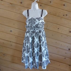 Patrick Robinson Brown White Damask Dress Sundress Sleeveless Junior 3